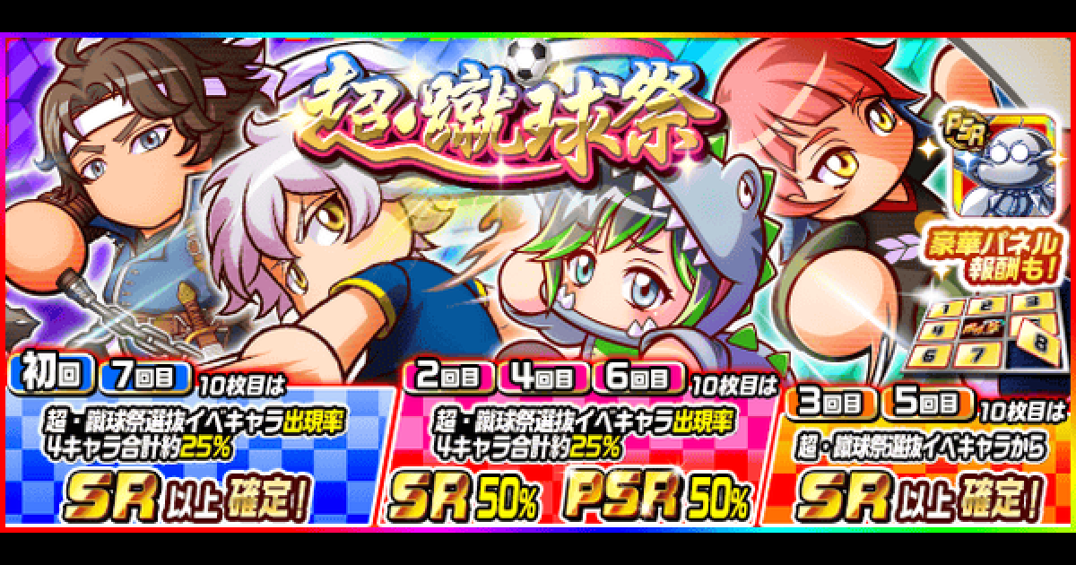 パワサカ 21年4月 超 蹴球祭ガチャシミュレーター パワフルサッカー ゲームウィズ