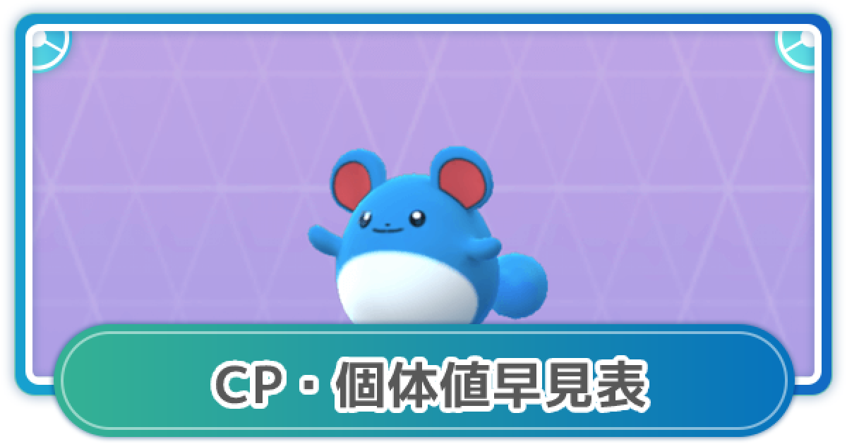 ポケモンgo マリルのcp 個体値早見表 ゲームウィズ
