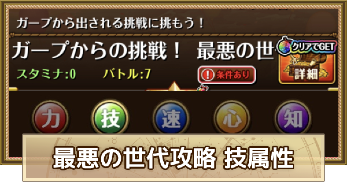 トレクル ガープからの挑戦最悪の世代 技属性編成 攻略とパーティ ワンピース トレジャークルーズ ゲームウィズ Gamewith