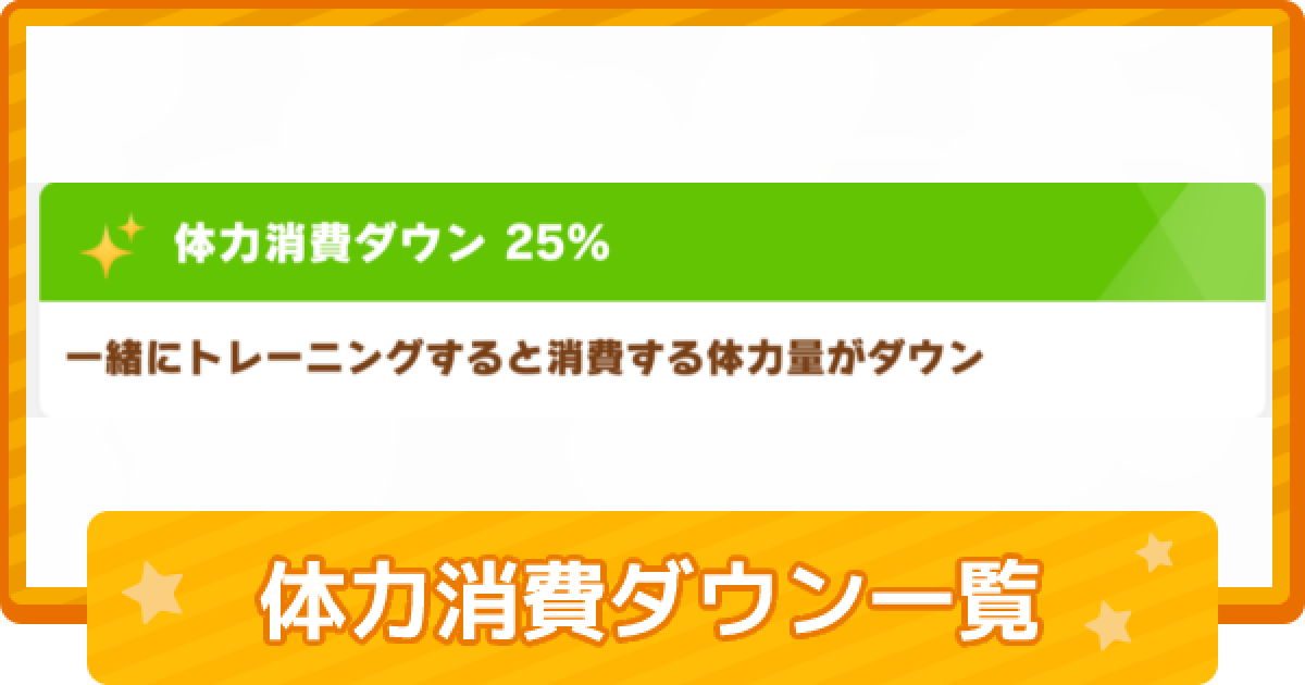 ウマ娘 体力消費ダウン持ちサポートカード一覧 ゲームウィズ