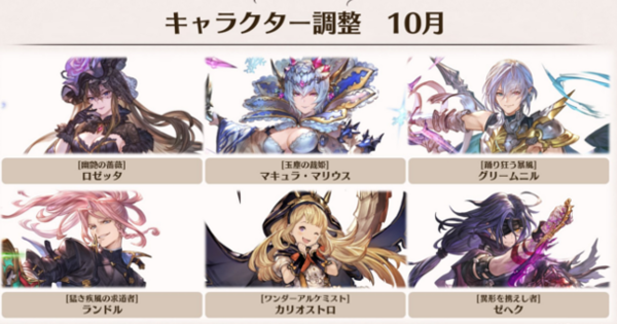 グラブル】バランス調整キャラまとめ｜2024年10月第2弾実施