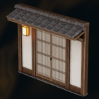 和風なドア付き壁A