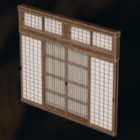和風なドア付き壁B