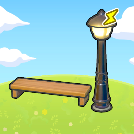 빛이 비치는 벤치