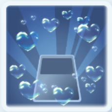 ハートのシャボン玉 水色(バトル)