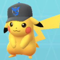 ポケモンGOのピカチュウ(ミスティックキャップ)