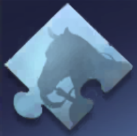 騎乗馬・青の片