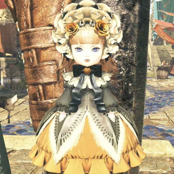 ラバラドレスの人形・橙