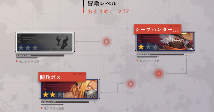 難易度1から順番に倒す