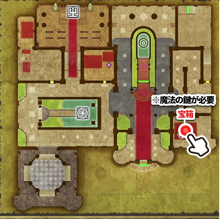 ドラクエ2リメイクの必中拳の巻物の入手場所拡大マップ