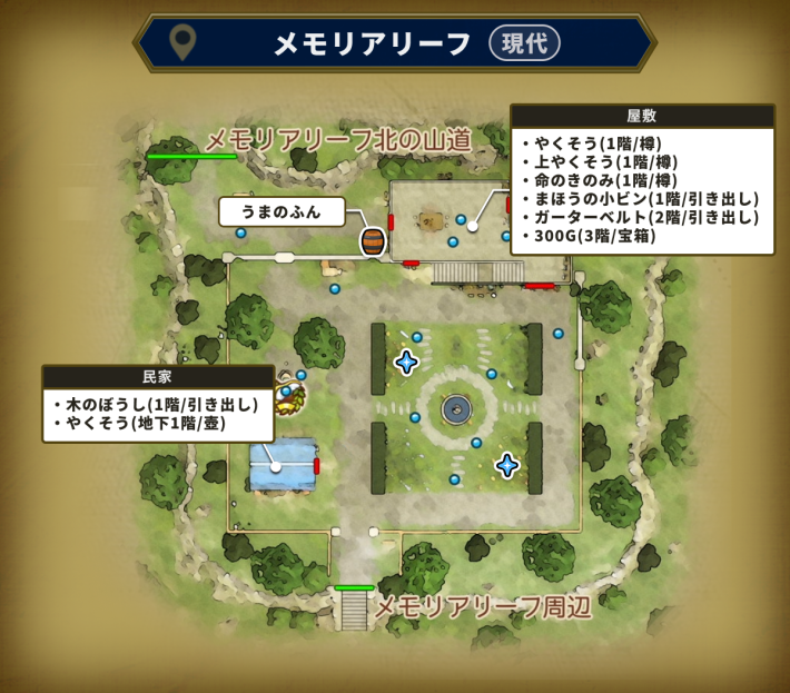 ドラクエ7リイマジンドのメモリアリーフ現代マップ