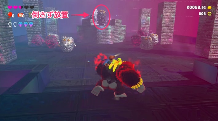 第1ステージで無限に出てくる敵を倒して集める