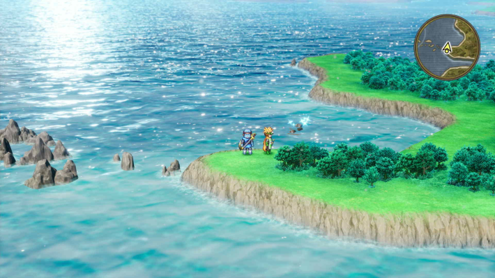 ドラクエ2リメイクのムーンペタの町 西 海の上キラキラ