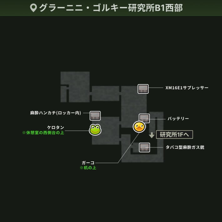 グラーニニ・ゴルキー研究所B1西部_アイテム
