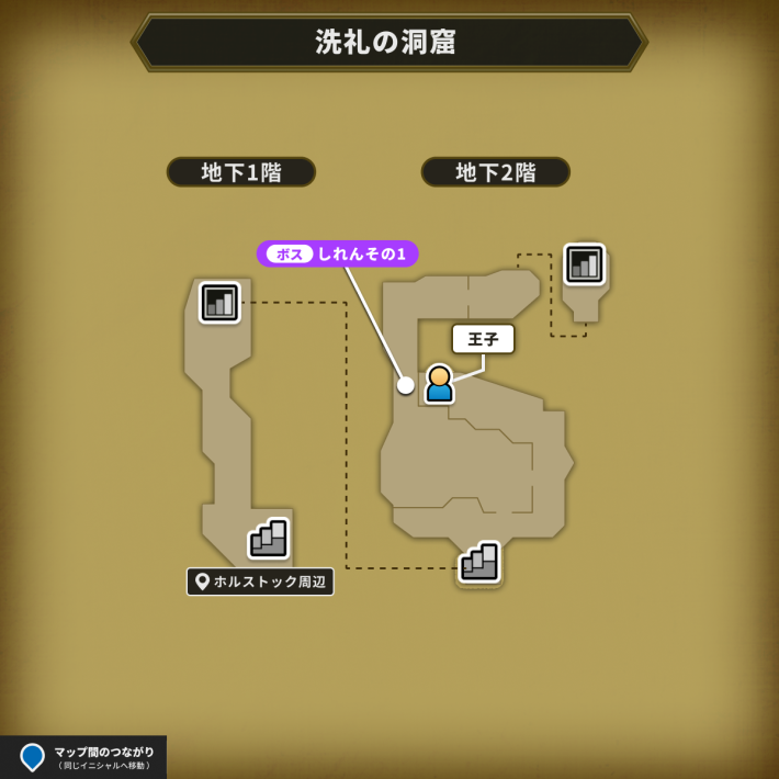 ドラクエ6の洗礼の洞窟の王子の居場所