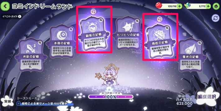 ドリームランドの攻略と報酬の画像
