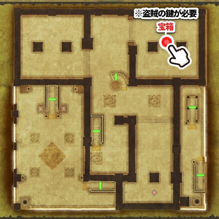 ドラクエ2リメイクかまいたちの巻物の入手場所拡大マップ