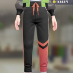 ポケモンZAのアシメジャージパンツ(ブラック×オレンジ)