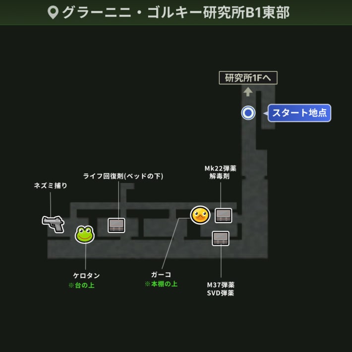 グラーニニ・ゴルキー研究所B1東部_攻略