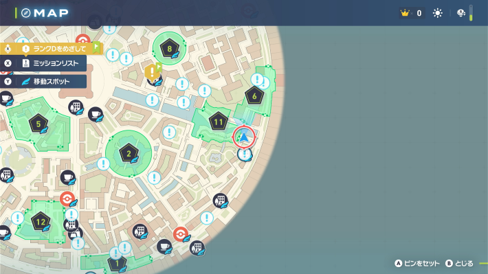 ポケモンZAのミントやのマップ