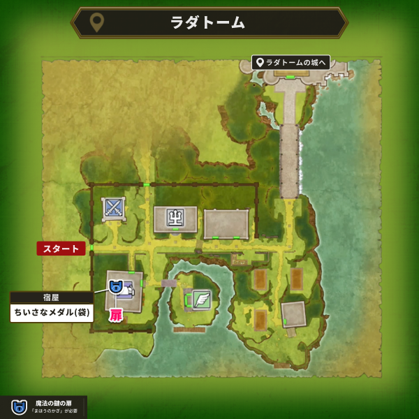 ラダトーム魔法の鍵の使用場所