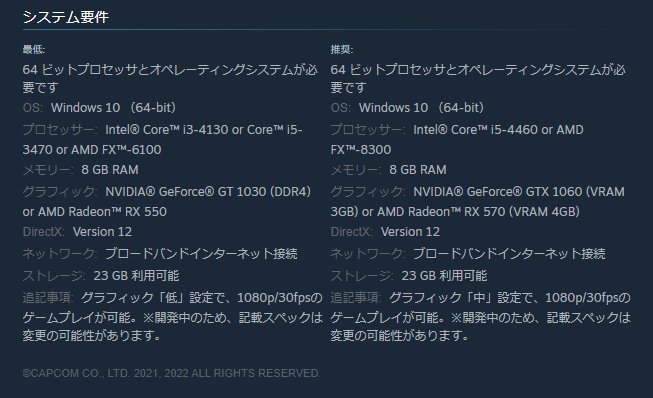 モンハンライズ Pc推奨スペックとグラフィック設定 Mhrise ゲームウィズ