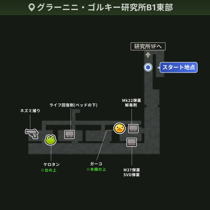 グラーニニ・ゴルキー研究所B1東部_攻略