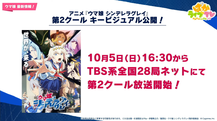 生放送『ぱかライブTV Vol.57』情報まとめの画像