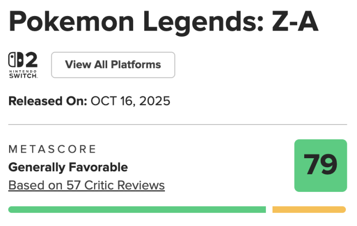 ポケモンZAの海外メタスコア