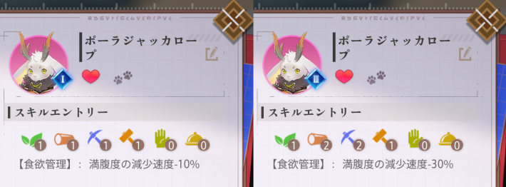 進化によって生産スキルが強化される