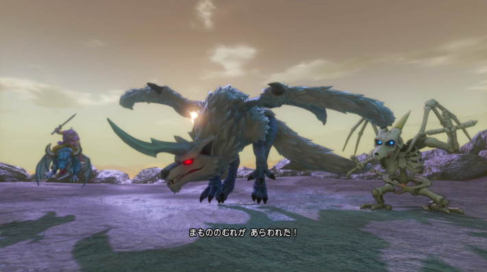 道なりに進むと「まもののむれ」と戦闘