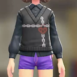 ポケモンZAのニットベスト＆ブラウスセット(ブラック×レッド/ダークネイビー)
