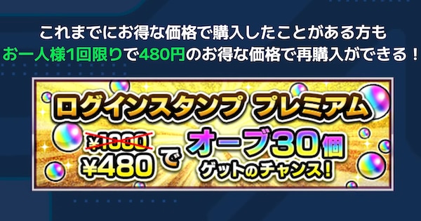 1人1回限り480円で購入できる