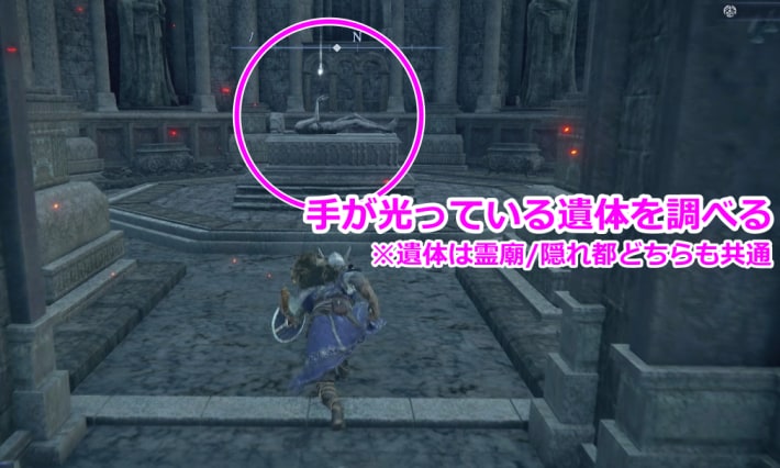遺体を調べる
