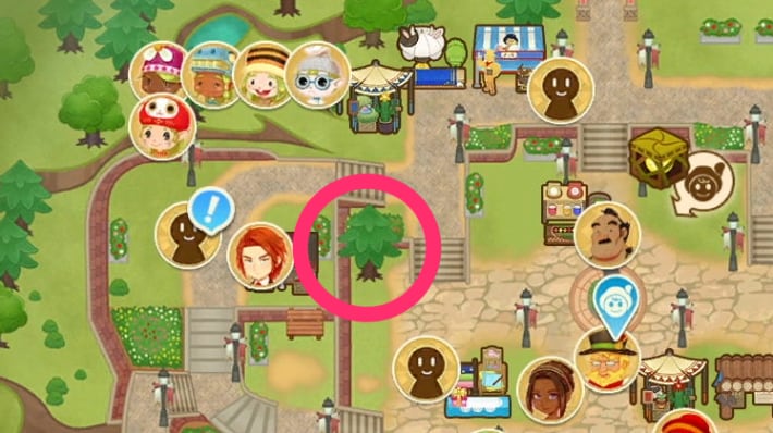牧場物語風のグランドバザールのアギの落とし物の場所