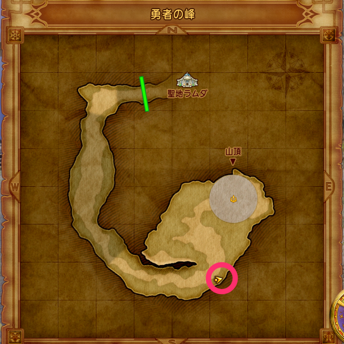 ラムダの聖地の勇者の峰のヨッチの場所