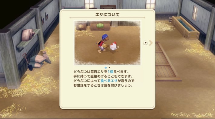 牧場物語 風のグランドバザールの農場の餌