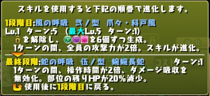 パズドラの不死川&伊黒のスキル