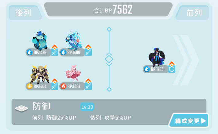 クリア時の編成例1