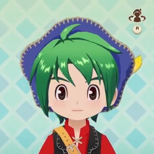 牧場物語 風のグランドバザールの髪色グリーン
