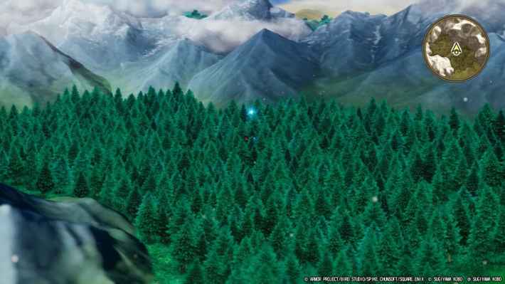 ドラクエ1リメイクのメダル王の城上部の森の中