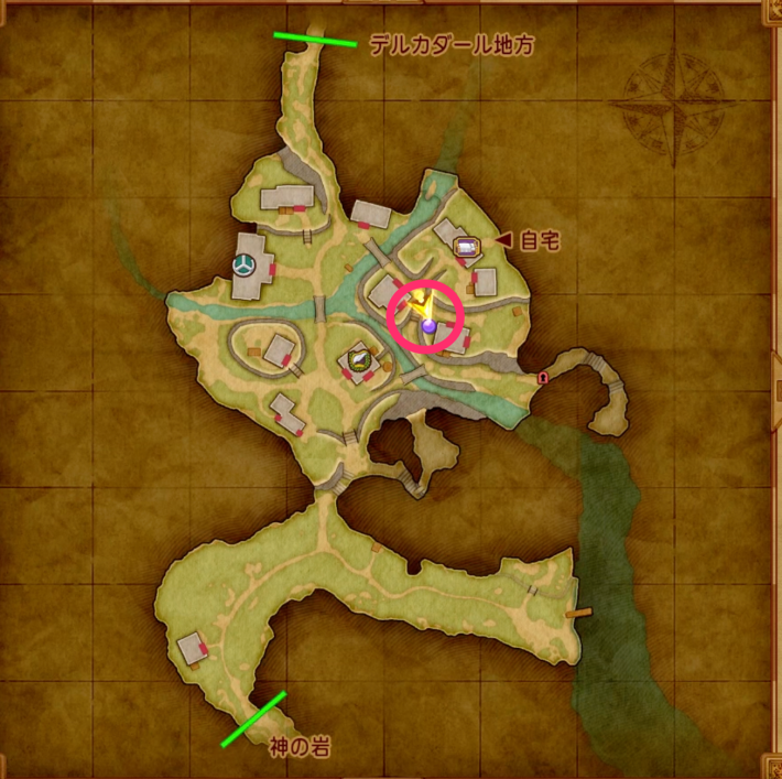 イシの村の男性の場所