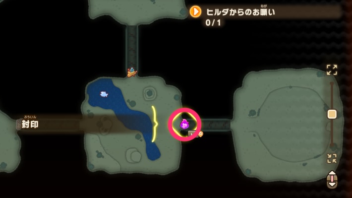 封印された場所はマップで確認可能
