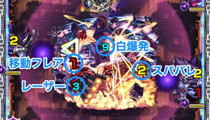 ドゥームラサメ【超究極】のボス1攻撃パターン