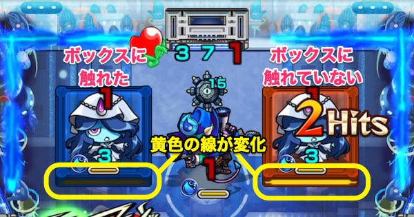 触れたボックスは黄色の線で判別できる