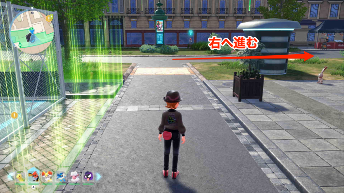 ポケモンZAのT字路を右に曲がる