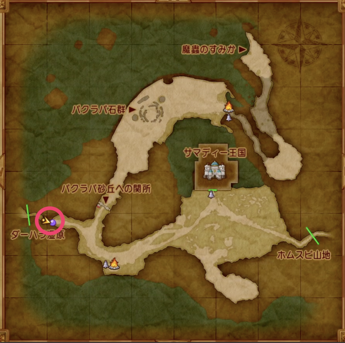 サマディー地方の門番の場所