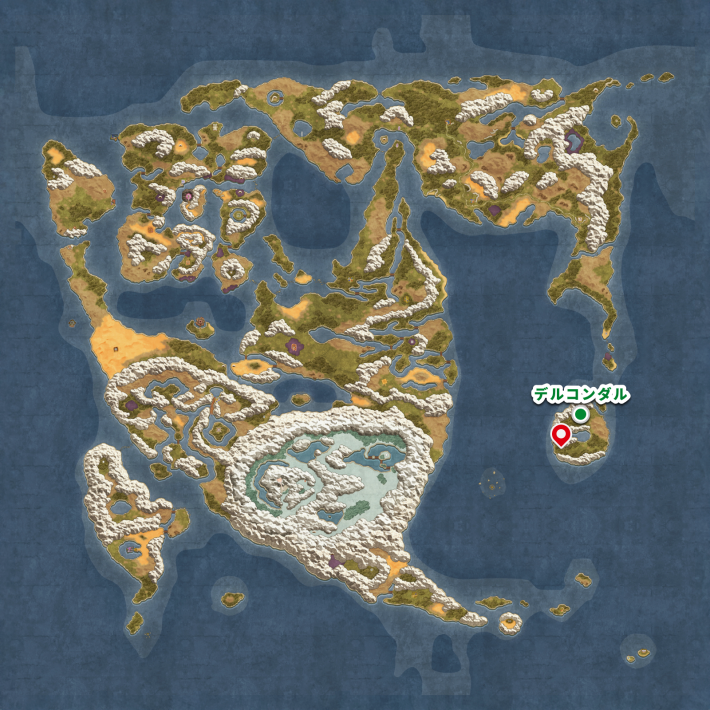 ドラクエ2リメイクのデルコンダル 南西 森の中キラキラマップ