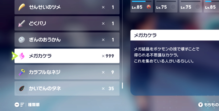 ポケモンZAのメガカケラの所持上限