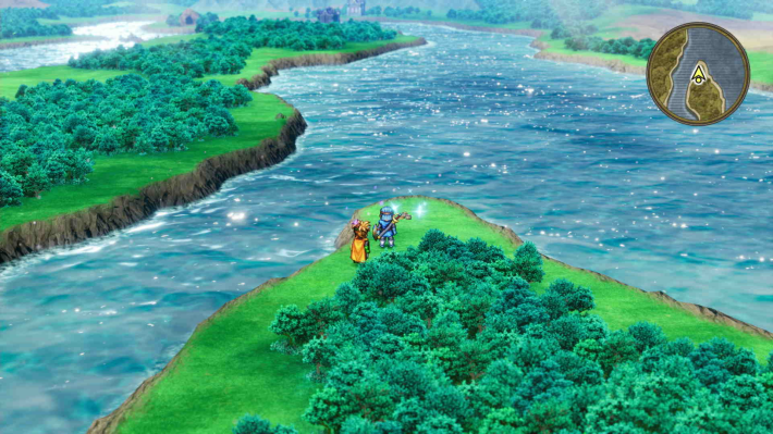 ドラクエ2リメイクのムーンペタの町 北東 山の先キラキラ